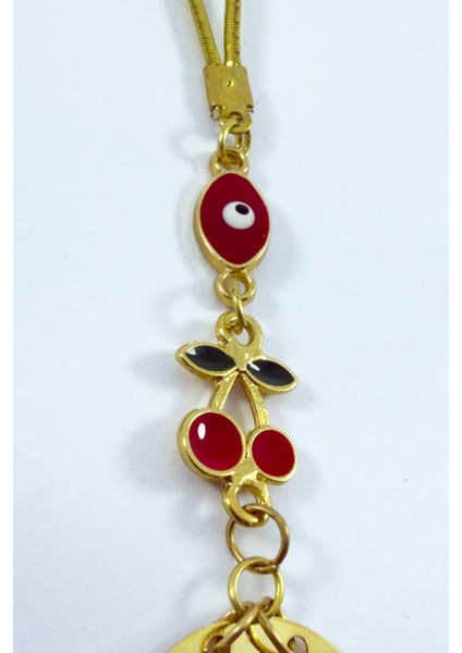 Kirazlı Çerçeve Kırmızı Nazarlı Metal Ayetel Kürsi Araba Dikiz Ayna Süsü, Yeni Araba Hediyesi indirimleri