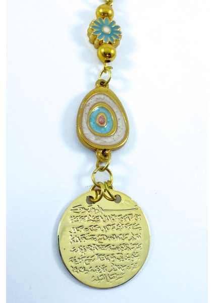 Çiçek Nazarlı Göz Metal Ayetel Kürsi Araba Dikiz Ayna Süsü, Yeni Araba Hediyesi fiyatları