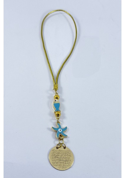 Balık Deniz Yıldızı Metal Ayetel Kürsi Araba Dikiz Ayna Süsü, Yeni Araba Hediyesi