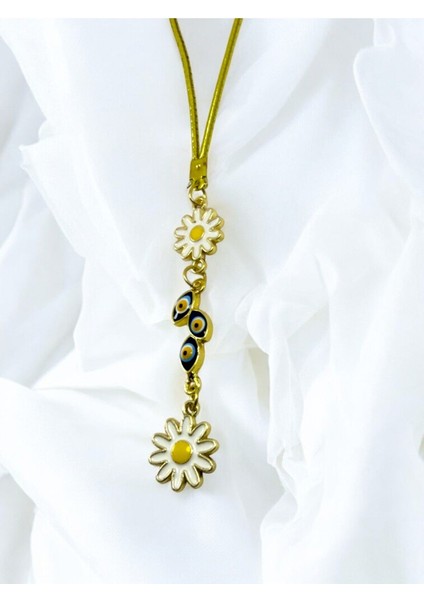 Nazarlı Salkım Papatyalı Araba Dikiz Ayna Süsü, Yeni Araba Hediyesi