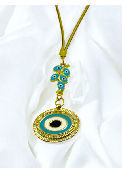 Mavi Salkım Nazar Metal Nazarlı Göz Araba Dikiz Ayna Süsü, Yeni Araba Hediyesi