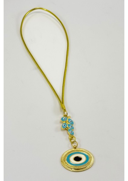 Mavi Salkım Nazar Metal Nazarlı Göz Araba Dikiz Ayna Süsü, Yeni Araba Hediyesi