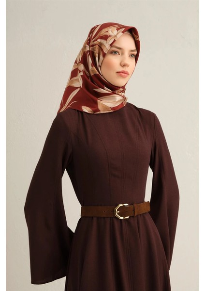 Çiçek Desenli Saf Ipek Sura Eşarp 9304