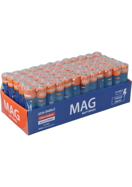 Mag Batterıes MG-26172 Karbon Çinko Aaa 60LI Ince Kalem Kumanda Pili (R03 Um-4) (4887) fırsatları