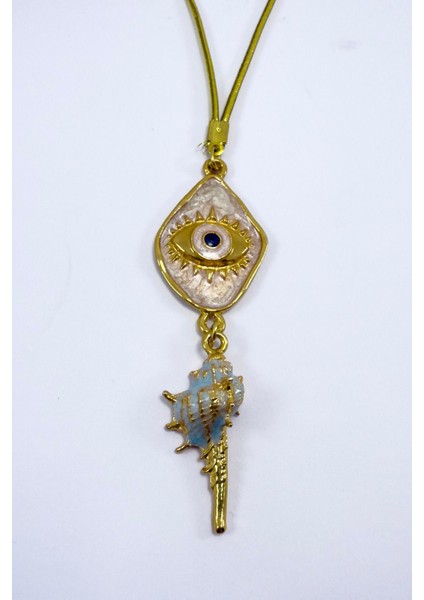 Deniz Kabuğu Püskül Detaylı Pembe Göz Figürü Dikiz Ayna Süsü, Tarz Yeni Araba Hediyesi indirimleri