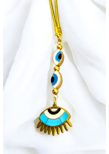 Çerçeveli Nazar Boncuklu Göz Figürlü Araba Dikiz Ayna Süsü