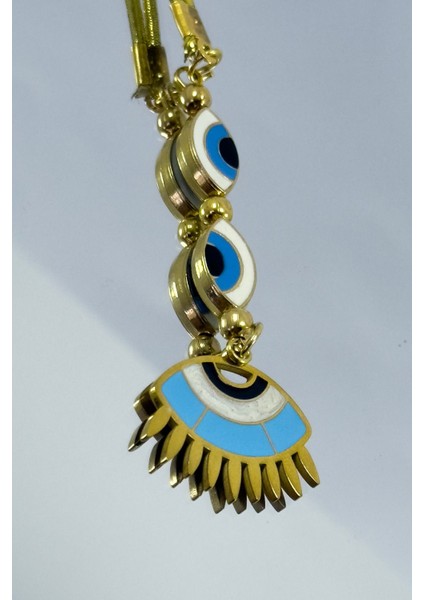 Çerçeveli Nazar Boncuklu Göz Figürlü Araba Dikiz Ayna Süsü