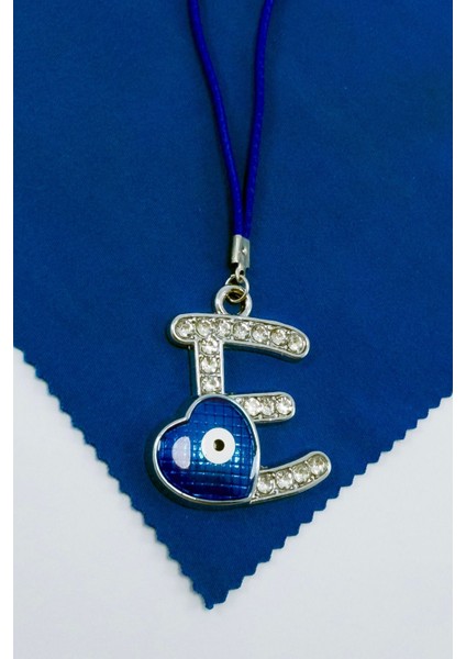 Nazar Boncuklu E Harfi Araba Dikiz Ayna Süsü Metal Hediyelik Aksesuar