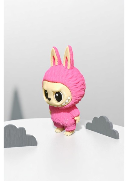 Labubu (Pembe) Anahtarlık 10 cm Plastik - Hediyelik Koleksiyonluk modelleri