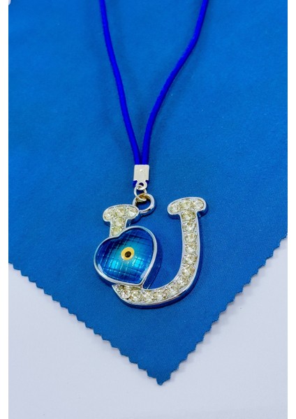 Nazar Boncuklu U Harfi Araba Dikiz Ayna Süsü Metal Hediyelik Aksesuar