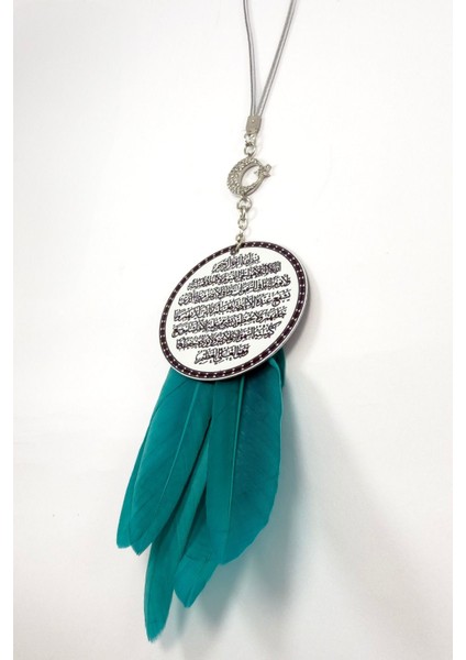 Tüylü Taşlı Ay Yıldız Çift Taraflı Metal Üzerine Uv Baskı Ayetel Kürsi Araba Dikiz Ayna Süsü fiyatları