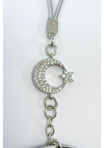 Tüylü Taşlı Ay Yıldız Çift Taraflı Metal Üzerine Uv Baskı Ayetel Kürsi Araba Dikiz Ayna Süsü fırsatları