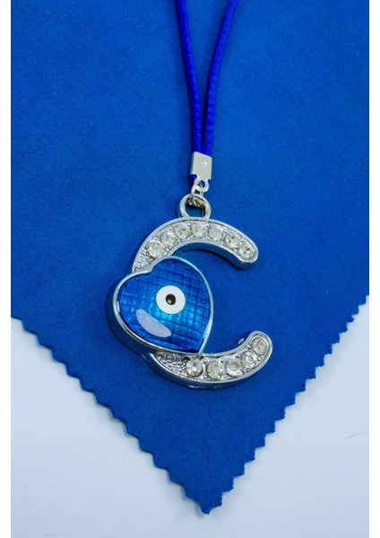 Nazar Boncuklu C Harfi Araba Dikiz Ayna Süsü Metal Hediyelik Aksesuar