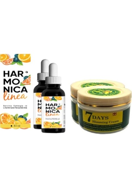 Harmonica Linea 30ml Damla 2 Adet + Slimming Cream Ginger Miracle 100ml Vücut Bakım Kremi 2 Adet