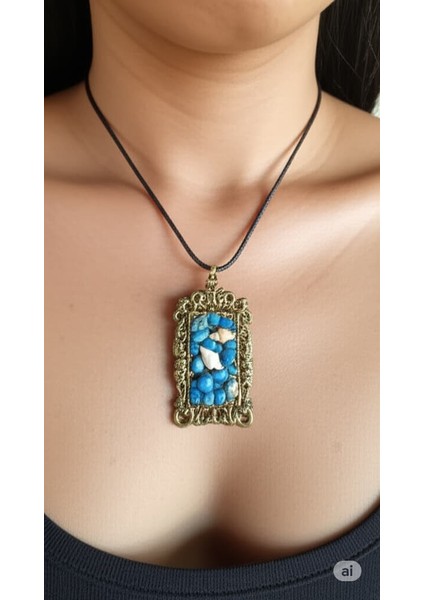 Kolye Otantik Epoksi Deniz Konseptli