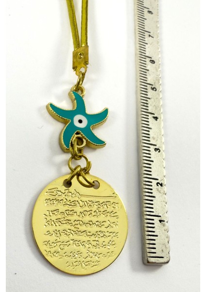 Deniz Yıldızı Metal Ayetel Kürsi Altın Renkli Araba Dikiz Ayna Süsü, Yeni Araba Hediyesi modelleri