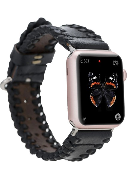 Apple Watch Uyumlu Deri Kordon 42-44-45MM SM43 Rst1