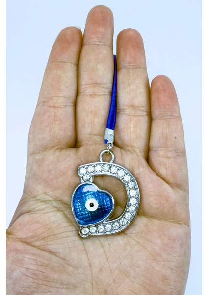 Nazar Boncuklu D Harfi Araba Dikiz Ayna Süsü Metal Hediyelik Aksesuar modelleri