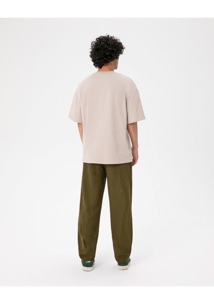 Erkek Açık Gri Oversize T-Shirt - Organik Pamuk, Düşük Omuz, Geniş Kalıp, Bisiklet Yaka, Spor Görünüm fırsatları