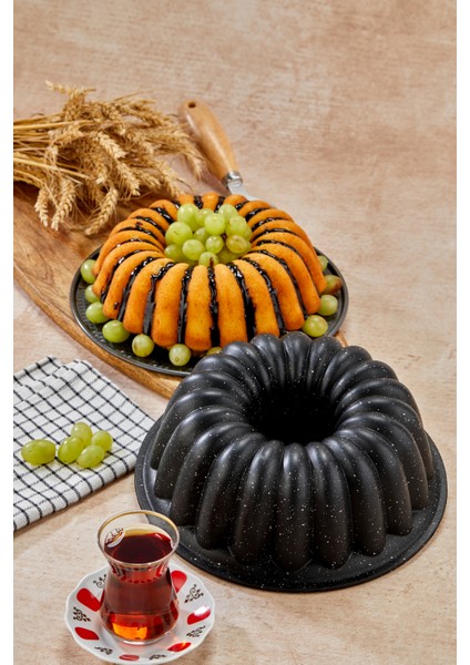 Granit Döküm Kek Kalıbı Dilimli Siyah Kek Kalıbı 26 cm modelleri