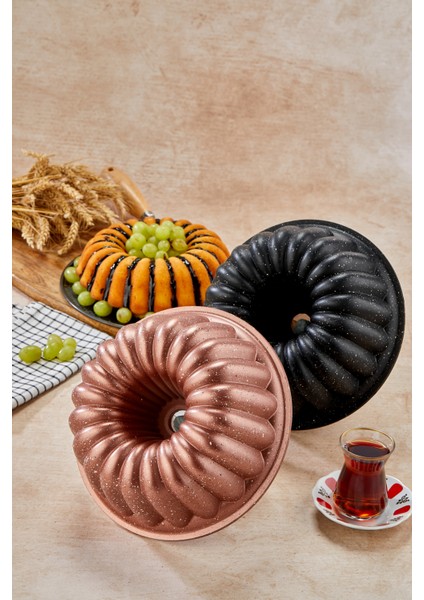 Granit Döküm Kek Kalıbı Dilimli Siyah Kek Kalıbı 26 cm