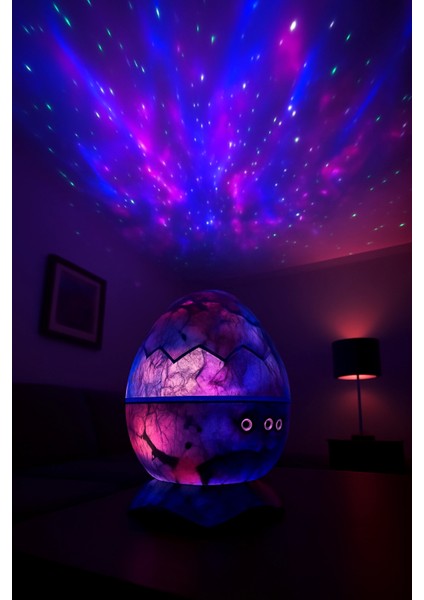 Dinozor Yumurtası Gece Masa Lambası Bluetooth Hoparlör LED Lamba Galaxy Projektör LED Işık