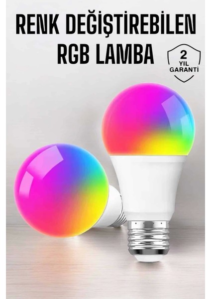 Renk Değiştirebilen Rgb Işıklı LED Ampul A+Enerji 15 Watt LED Işık