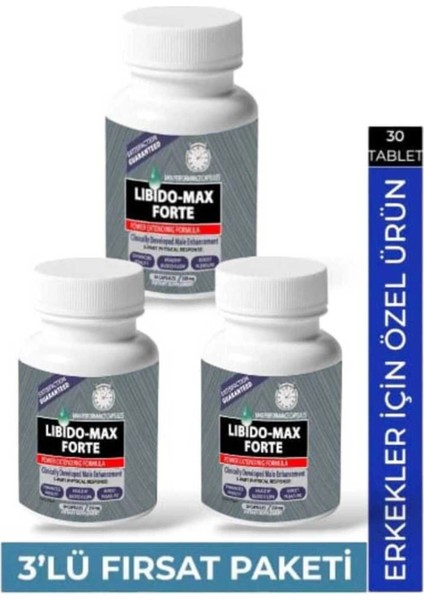 Libido-Max Forte Enhancement Erkeklere Özel Geliştirici Performans Takviyesi 30'lu x 3 Adet