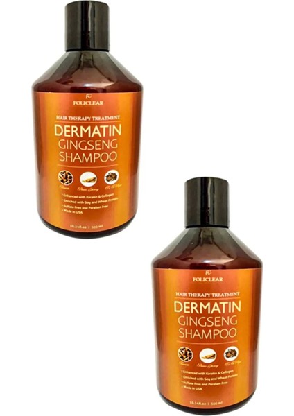 Yıkadıkça Saçları Uzatan Dökülmeyi Engelleyen Dermatın Gingseng Mucizesi Shampoo 500 ml x 2 Adet