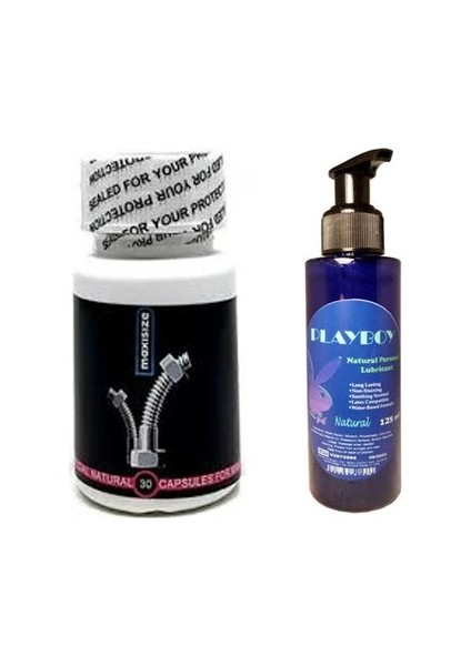 Hintohu Maxisize Supplement Erkekler İçin 30'lu 30 Peak Power For Men - Playboy Natural Personal Lubricant 125 ml