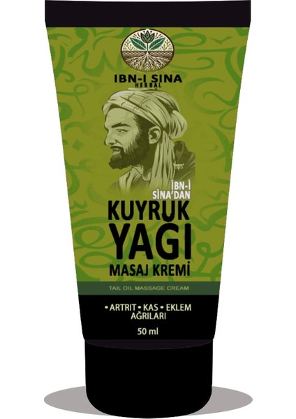 Ibn-I Sina Kuyruk Yağı Kremi Sırt Bel Kas Diz Kol Bacaklar Iskelet Uygulama Ağrıkremi 50ML