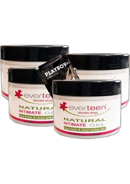 Everteen 4tane 100 ml Bayan Hijyenjeli LFHX0357 Natural Intimate Gel Feel Fresh & Clean Entire Day + Yanında Jel