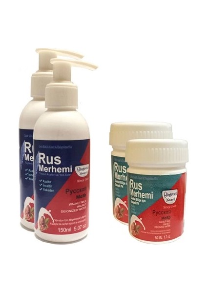 Hintohu Tüy Dökücü Azaltıcı Rus Merhemi 150 ml 2 Adet + Genital Bölge Merhemi 50 ml 2 Adet - 000031KI