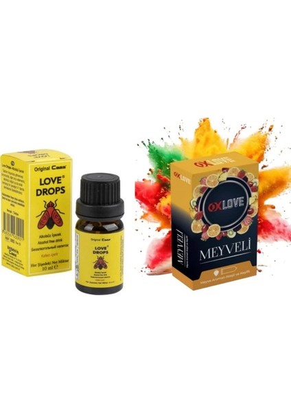 Caas Love Drops Kadınlara Özel Istek Damla + Prezervatif Meyve Aromalı Kondom 10 Adet