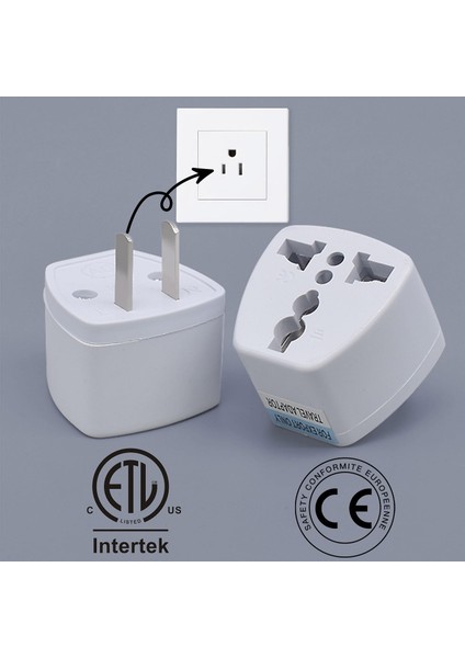 Seyahat Adaptörü Evrensel Abd Fiş Adaptörü Ab Abd Dönüştürücü Güç Şarj Ingiltere Abd Elektrik Priz Adaptörü Düz 2 Pin Girişli