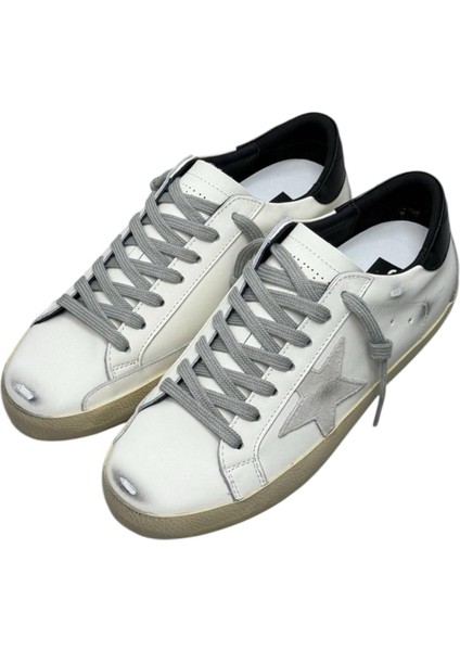Golden Goose Super - Star White Leather - Grey Star Black Heel - Erkek Sneakers Ayakkabı fiyatları