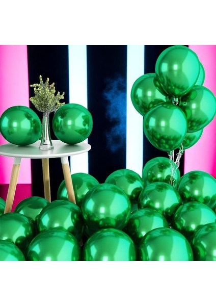 25 Adet Koyu Yeşil Krom Balon Parlak Metalik Krom Koyu Yeşil Balon Helyum Gazına Uçan Balona Uygun modelleri