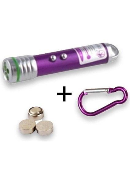 Renkli 5 Fonksiyonlu Lazer El Feneri, Kedi Oyun ve Anahtarlık Seti, Karışık Renkler