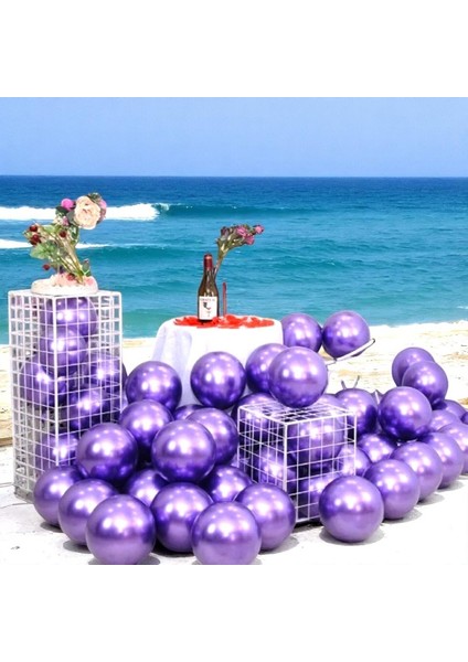 25 Adet Mor Krom Balon Mor Parlak Metalik Balon Krom Mor Balon Helyum Gazına Uçan Balona Uygundur modelleri