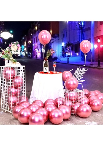 25 Adet Pembe Krom Balon Parlak Metalik Balon Krom Pembe Balon Helyum Gazına Uçan Balona Uygundur fırsatları