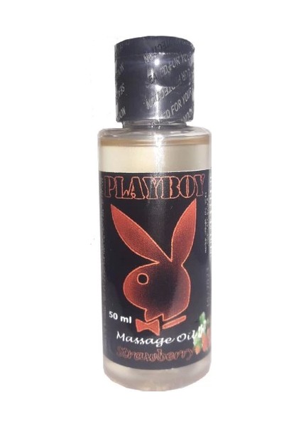 Pratik Çilek Aromalı Taşınabilir Boy Masaj Yağı | Playboy Strawberry Flavored Massage Oil 50 ml