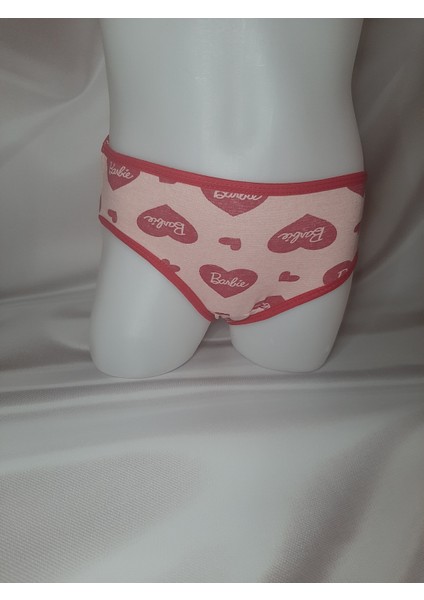 Pembe Kalp Desenli Likralı Kız Çocuk Rahat Kullanışlı Külot