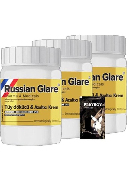 Rusian Glare Tüy Kremi 22-2:0344 Nano 3 Adet x 50 ml Rus Merhemi + Yanında Jel - 000031KI