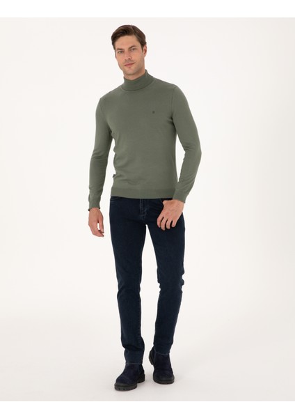 Erkek Duman Slim Fit Basic Kazak 50314202-VR210 fırsatları