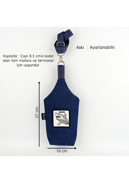 1 Litrelik El Yapımı U Model Etnik Kot Matara Kılıfı