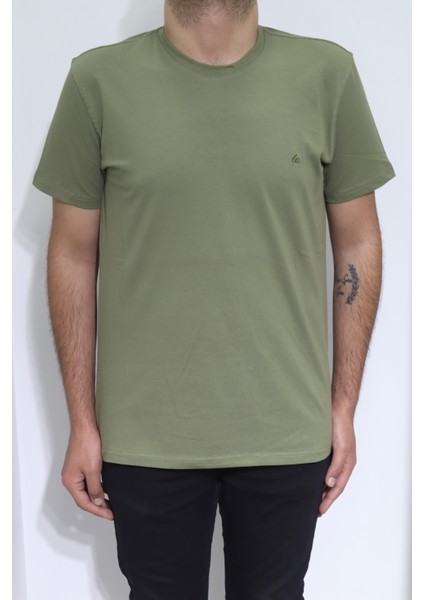 Fistan Store Erkek Düz Spor Kesim Normal Kalıp Bisiklet Yaka T-Shirt