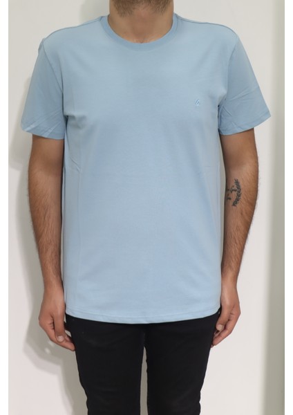 Fistan Store Erkek Düz Spor Kesim Normal Kalıp Bisiklet Yaka T-Shirt