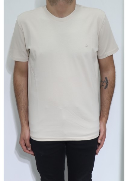 Fistan Store Erkek Düz Spor Kesim Normal Kalıp Bisiklet Yaka T-Shirt