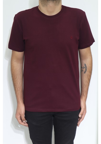 Fistan Store Erkek Düz Spor Kesim Normal Kalıp Bisiklet Yaka T-Shirt