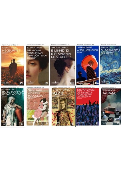 Satranç - Bir Zanaatla Karşılaşma - Kızıl - Olağanüstü Bir Gece - Amok Koşucusu - Bir Kadının Yaşamında Yirmi Dört Saat - Bilinmeyen Bir Kadının Mektubu - Mecburiyet - Steafen Zweig